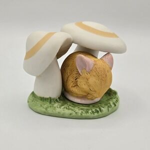 Vtg Franklin Mint‎ 1984 " Woodland Surprises" Mouse Moushrooms
